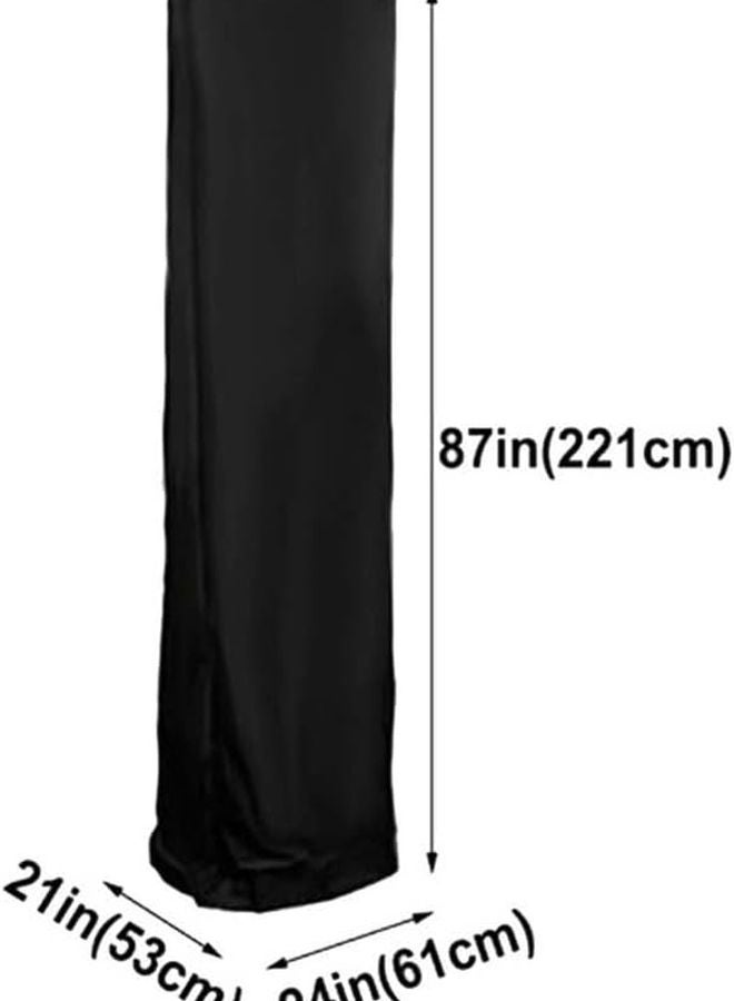 Heavy Duty Waterproof Square Patio Heater Cover 87H X 21W X 24D Black Oxford Fabric - Image 3